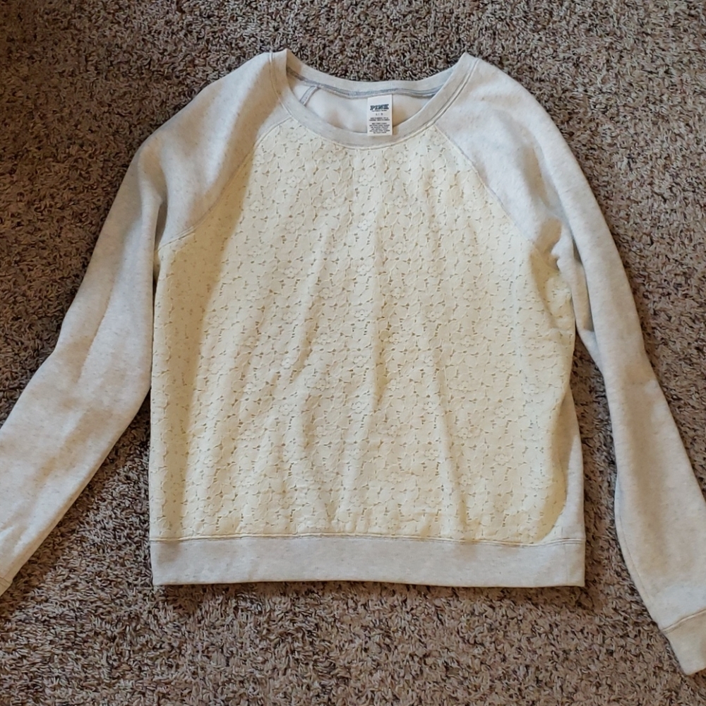 PINK Lace Sweatshirt